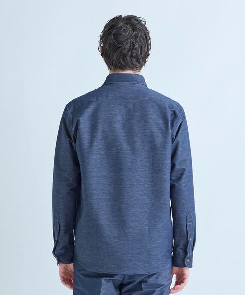 MEN'S BIGI(メンズビギ)の「デニムジャージ シャツブルゾン<ストレッチ>(シャツ/ブラウス・メンズ・ベージュ/ネイビー/ホワイト・02/01/04/03)」の18枚目の写真