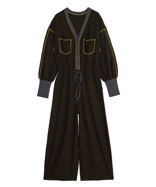 ELCHELE(エルチェレ)の「WAFFLE WEAVE JUMPSUIT(つなぎ/オールインワン・レディース・カーキ/ブルー・36/38)」の22枚目の写真