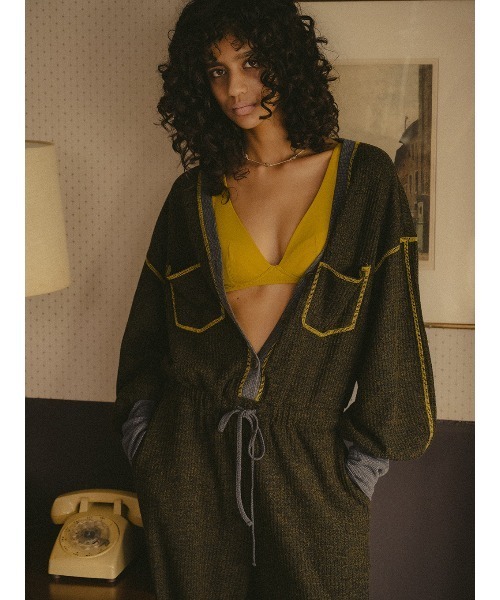 ELCHELE(エルチェレ)の「WAFFLE WEAVE JUMPSUIT(つなぎ/オールインワン・レディース・カーキ/ブルー・36/38)」の10枚目の写真
