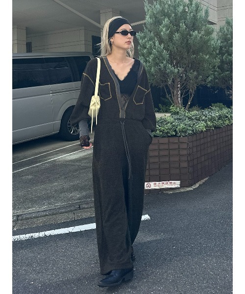 ELCHELE(エルチェレ)の「WAFFLE WEAVE JUMPSUIT(つなぎ/オールインワン・レディース・カーキ/ブルー・36/38)」の14枚目の写真