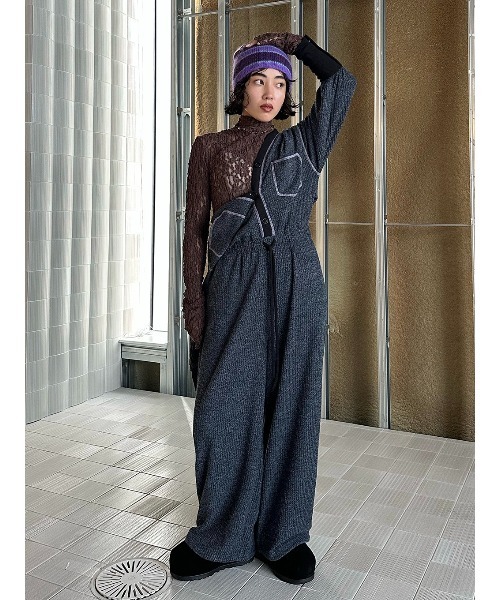 ELCHELE(エルチェレ)の「WAFFLE WEAVE JUMPSUIT(つなぎ/オールインワン・レディース・カーキ/ブルー・36/38)」の18枚目の写真