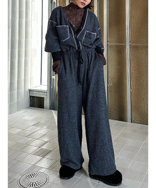 ELCHELE(エルチェレ)の「WAFFLE WEAVE JUMPSUIT(つなぎ/オールインワン・レディース・カーキ/ブルー・36/38)」の15枚目の写真