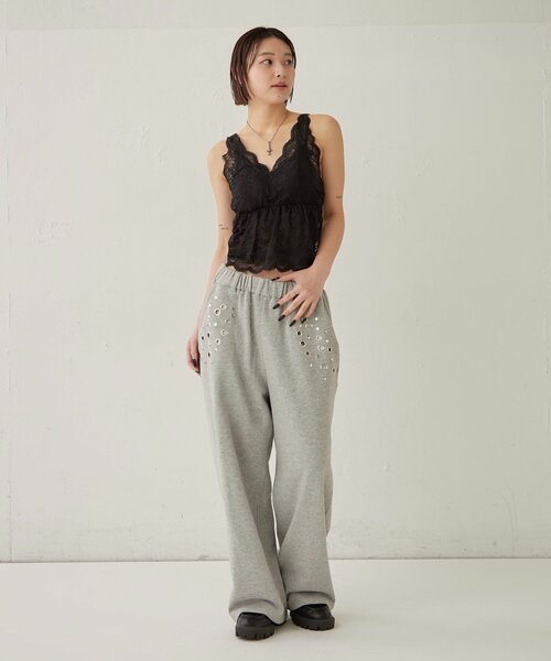 WHO'S WHO gallery(フーズフーギャラリー)の「EYELET SWEAT PANT(スウェットパンツ・レディース・ブラック/グレー/ライトグレー/カーキ・SMALL/MEDIUM)」の16枚目の写真