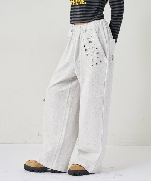 WHO'S WHO gallery(フーズフーギャラリー)の「EYELET SWEAT PANT(スウェットパンツ・レディース・ブラック/グレー/ライトグレー/カーキ・SMALL/MEDIUM)」の19枚目の写真