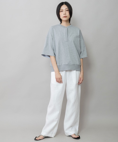 Munich（ミューニック）の「【接触冷感】ヴィンテージジャージ×ストライププルオーバー（Tシャツ/カットソー・レディース・ホワイト/ブラック/グレー・FREE）」の17枚目の写真