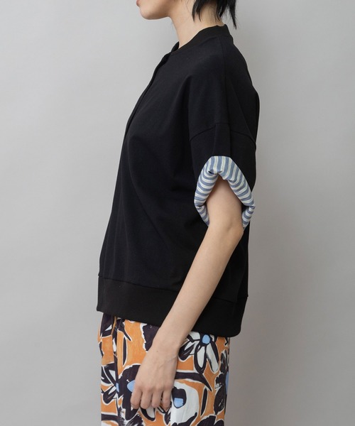 Munich（ミューニック）の「【接触冷感】ヴィンテージジャージ×ストライププルオーバー（Tシャツ/カットソー・レディース・ホワイト/ブラック/グレー・FREE）」の20枚目の写真
