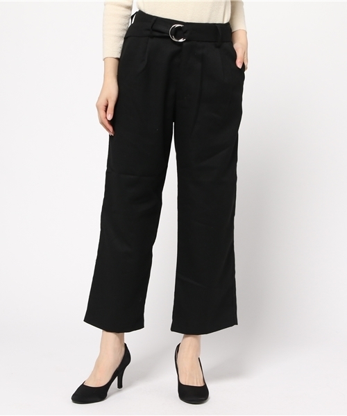 Discoat Parisien（ディスコートパリシアン）の「起毛ベルト付ワイドクロップドパンツ（その他パンツ・レディース・グレー/ネイビー/ブラック・SMALL/LARGE/MEDIUM）」の2枚目の写真