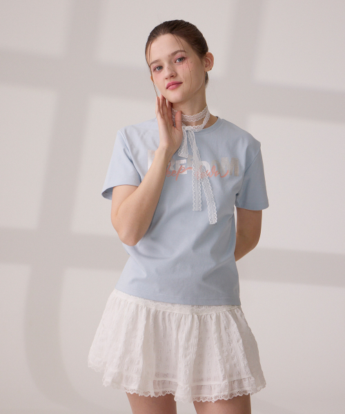 DANGLEDROP(ダングルドロップ)の「DGDP FREEDOMセミクロップ半袖Tシャツスカイブルー(Tシャツ/カットソー・レディース・その他・FREE)」の5枚目の写真