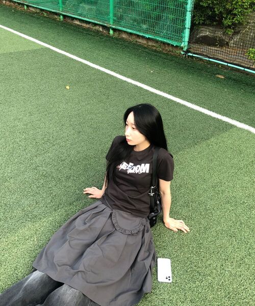 DANGLEDROP(ダングルドロップ)の「DGDP FREEDOMセミクロップ半袖Tシャツスカイブルー(Tシャツ/カットソー・レディース・その他・FREE)」の8枚目の写真