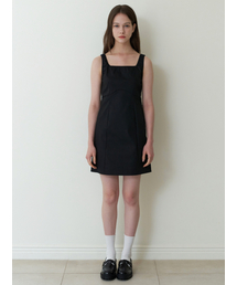 basic tension mini dress - black