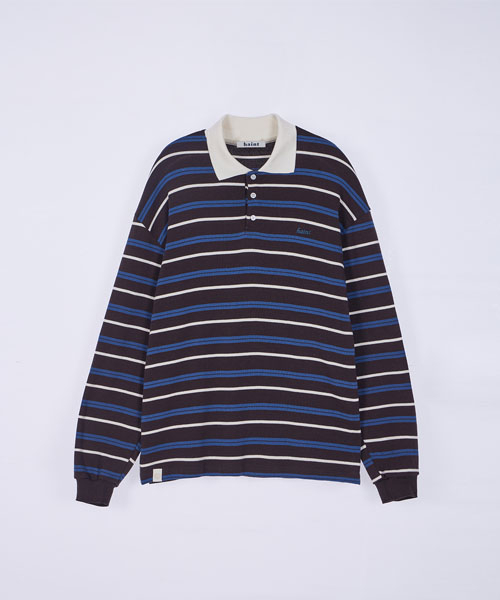 HAINT（ヘイント）の「MULTI STRIPE COLLAR T_BROWN（ポロシャツ・レディース・ブラウン・FREE）」の2枚目の写真
