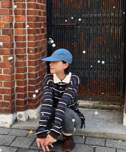HAINT（ヘイント）の「MULTI STRIPE COLLAR T_BROWN（ポロシャツ・レディース・ブラウン・FREE）」の5枚目の写真