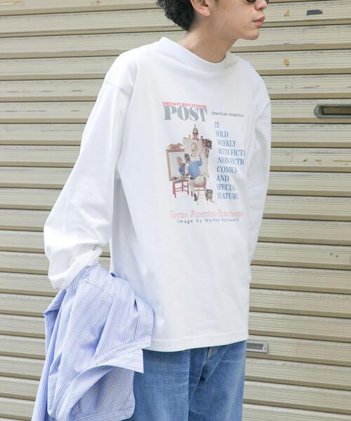 FORK&SPOON（フォークアンドスプーン）の「FORK&SPOON　グラフィックプリントロングスリーブTシャツ（Tシャツ/カットソー・メンズ・オフホワイト/ブラック・4/5）」の5枚目の写真