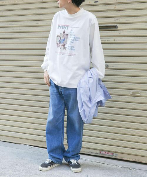 FORK&SPOON（フォークアンドスプーン）の「FORK&SPOON　グラフィックプリントロングスリーブTシャツ（Tシャツ/カットソー・メンズ・オフホワイト/ブラック・4/5）」の6枚目の写真