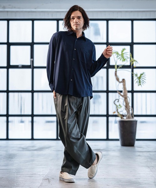 CAMBIO（カンビオ）の「mp14519- TR Two Tuck Pants テーパードパンツ(AI-261-009)（スラックス・メンズ・ブラック/グレー・S/M/L）」の8枚目の写真