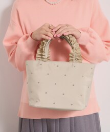 ITS'DEMO（イッツデモ）の「ジルコンフリル手トート（ハンドバッグ）」