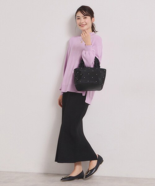 ITS'DEMO（イッツデモ）の「ジルコンフリル手トート（ハンドバッグ・レディース・ブラック/ピンク系/ベージュ・00）」の5枚目の写真