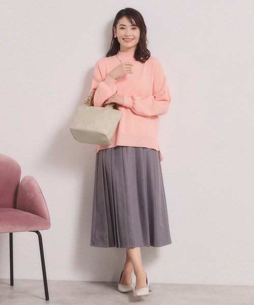 ITS'DEMO（イッツデモ）の「ジルコンフリル手トート（ハンドバッグ・レディース・ブラック/ピンク系/ベージュ・00）」の7枚目の写真