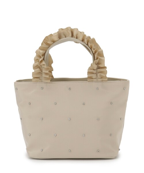 ITS'DEMO（イッツデモ）の「ジルコンフリル手トート（ハンドバッグ・レディース・ブラック/ピンク系/ベージュ・00）」の11枚目の写真