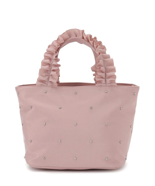 ITS'DEMO（イッツデモ）の「ジルコンフリル手トート（ハンドバッグ・レディース・ブラック/ピンク系/ベージュ・00）」の12枚目の写真