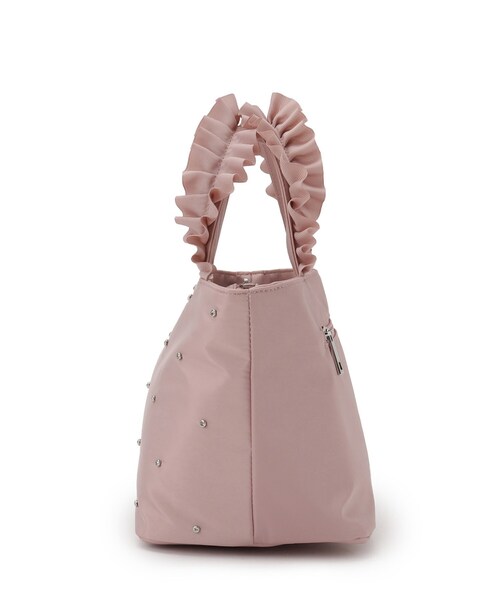 ITS'DEMO（イッツデモ）の「ジルコンフリル手トート（ハンドバッグ・レディース・ブラック/ピンク系/ベージュ・00）」の13枚目の写真