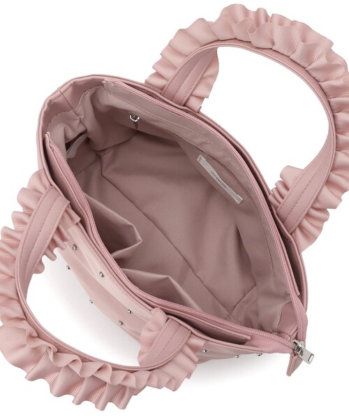 ITS'DEMO（イッツデモ）の「ジルコンフリル手トート（ハンドバッグ・レディース・ブラック/ピンク系/ベージュ・00）」の16枚目の写真