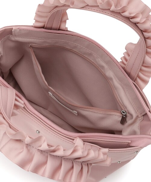 ITS'DEMO（イッツデモ）の「ジルコンフリル手トート（ハンドバッグ・レディース・ブラック/ピンク系/ベージュ・00）」の20枚目の写真