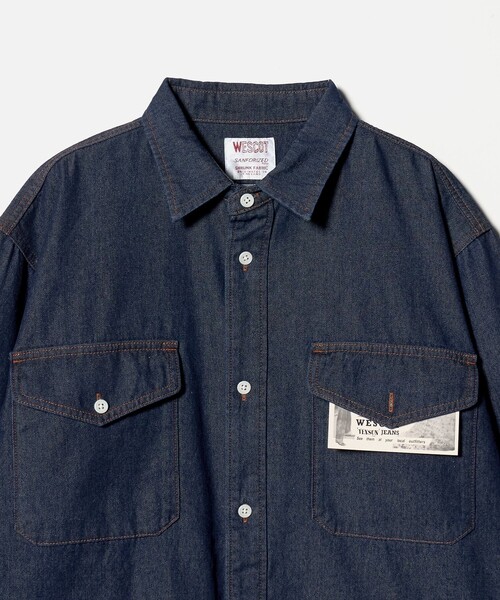 UNITED ARROWS（ユナイテッドアローズ）の「【別注】＜WESCOT＞ ワンウォッシュ デニム シャツ（シャツ/ブラウス・メンズ・ネイビー・L/XL/S/M）」の3枚目の写真