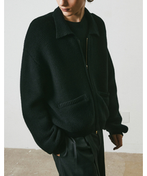 MERGO（メルゴ）の「ヘクサニットジップアップジャケット[ブラック]（ニット/セーター）」