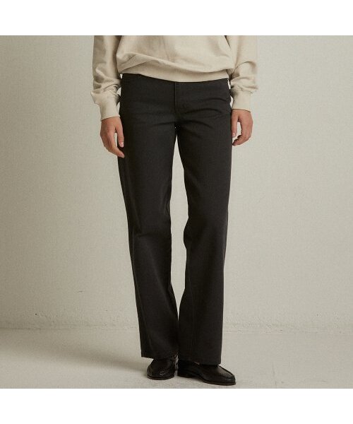 LARGO(ラルゴ)の「Straight cotton jeans (charcoal)(デニムパンツ・レディース・その他・S/M)」の1枚目の写真