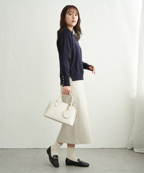 ikka(イッカ)の「GOKU楽タイトスカート(スカート・レディース・ネイビー/ブルー/オフホワイト/ブラック・M/S/L)」の6枚目の写真
