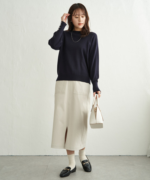 ikka(イッカ)の「GOKU楽タイトスカート(スカート・レディース・ネイビー/ブルー/オフホワイト/ブラック・M/S/L)」の7枚目の写真