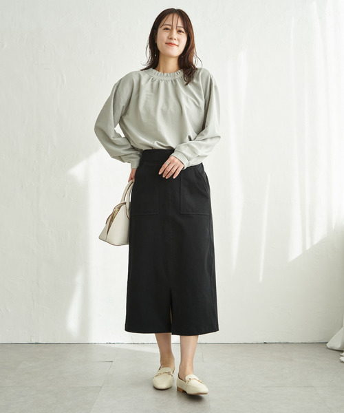 ikka(イッカ)の「GOKU楽タイトスカート(スカート・レディース・ネイビー/ブルー/オフホワイト/ブラック・M/S/L)」の11枚目の写真