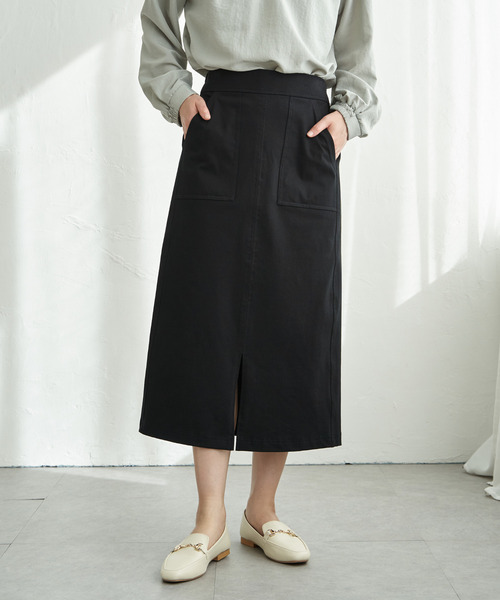 ikka(イッカ)の「GOKU楽タイトスカート(スカート・レディース・ネイビー/ブルー/オフホワイト/ブラック・M/S/L)」の8枚目の写真