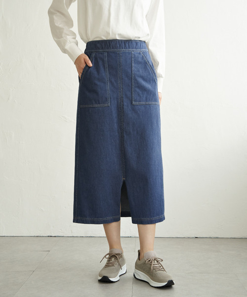ikka(イッカ)の「GOKU楽タイトスカート(スカート・レディース・ネイビー/ブルー/オフホワイト/ブラック・M/S/L)」の16枚目の写真