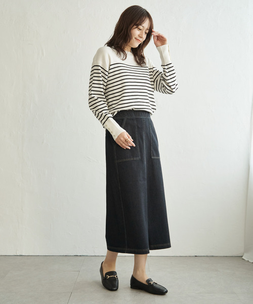 ikka(イッカ)の「GOKU楽タイトスカート(スカート・レディース・ネイビー/ブルー/オフホワイト/ブラック・M/S/L)」の15枚目の写真
