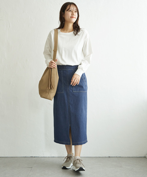 ikka(イッカ)の「GOKU楽タイトスカート(スカート・レディース・ネイビー/ブルー/オフホワイト/ブラック・M/S/L)」の19枚目の写真