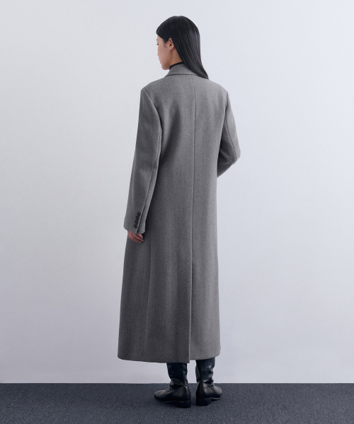 MUSINSA STANDARD WOMAN（ムシンサスタンダードウーマン）の「ウィメンズカシミヤブレンドタイディマキシコート[ミディアムグレー]（チェスターコート・レディース・その他・LARGE/MEDIUM/SMALL/X-SMALL）」の6枚目の写真