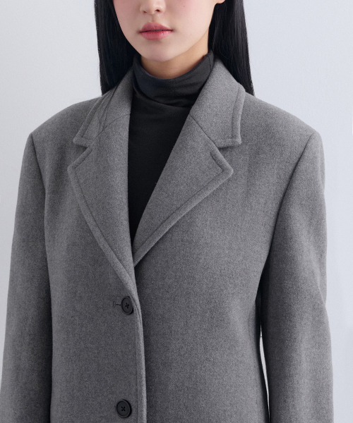 MUSINSA STANDARD WOMAN（ムシンサスタンダードウーマン）の「ウィメンズカシミヤブレンドタイディマキシコート[ミディアムグレー]（チェスターコート・レディース・その他・LARGE/MEDIUM/SMALL/X-SMALL）」の5枚目の写真