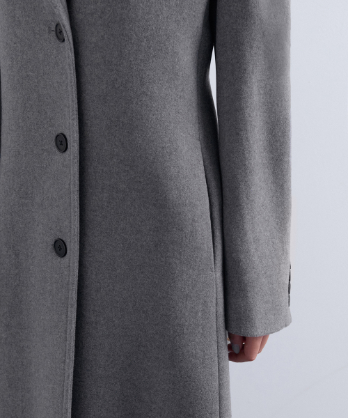 MUSINSA STANDARD WOMAN（ムシンサスタンダードウーマン）の「ウィメンズカシミヤブレンドタイディマキシコート[ミディアムグレー]（チェスターコート・レディース・その他・LARGE/MEDIUM/SMALL/X-SMALL）」の4枚目の写真