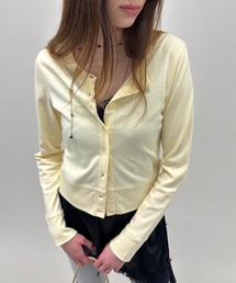 FUULLY STUDIO（フーリィーステューディオ）の「ポイント刺しゅうクルーショートカーディガン（カーディガン/ボレロ）」