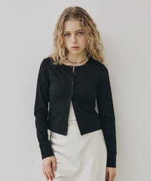 FUULLY STUDIO（フーリィーステューディオ）の「ポイント刺しゅうクルーショートカーディガン（カーディガン/ボレロ）」