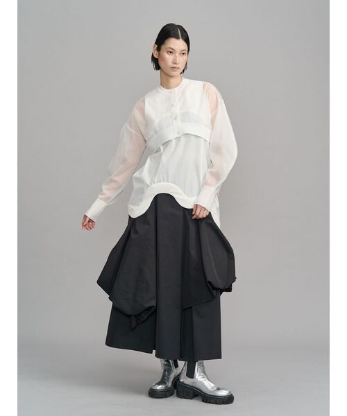 UN3D.(アンスリード)の「2TONE SHEER KT CD / 2トーンシアーニットカーディガン(カーディガン/ボレロ・レディース・ブラック/ライム/ホワイト/シルバー・FREE)」の11枚目の写真