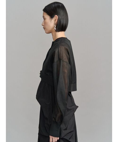 UN3D.(アンスリード)の「2TONE SHEER KT CD / 2トーンシアーニットカーディガン(カーディガン/ボレロ・レディース・ブラック/ライム/ホワイト/シルバー・FREE)」の14枚目の写真