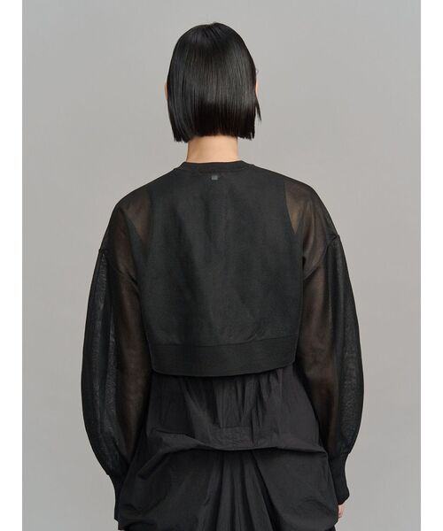 UN3D.(アンスリード)の「2TONE SHEER KT CD / 2トーンシアーニットカーディガン(カーディガン/ボレロ・レディース・ブラック/ライム/ホワイト/シルバー・FREE)」の15枚目の写真