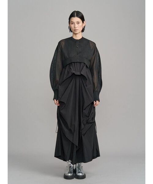 UN3D.(アンスリード)の「2TONE SHEER KT CD / 2トーンシアーニットカーディガン(カーディガン/ボレロ・レディース・ブラック/ライム/ホワイト/シルバー・FREE)」の17枚目の写真