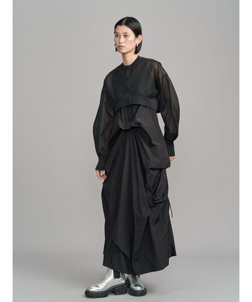 UN3D.(アンスリード)の「2TONE SHEER KT CD / 2トーンシアーニットカーディガン(カーディガン/ボレロ・レディース・ブラック/ライム/ホワイト/シルバー・FREE)」の20枚目の写真