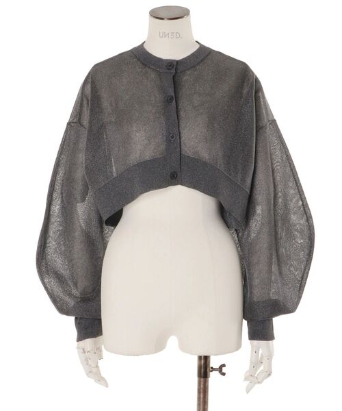 UN3D.(アンスリード)の「2TONE SHEER KT CD / 2トーンシアーニットカーディガン(カーディガン/ボレロ・レディース・ブラック/ライム/ホワイト/シルバー・FREE)」の21枚目の写真