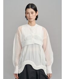 UN3D.（アンスリード）の「2TONE SHEER KT CD / 2トーンシアーニットカーディガン（カーディガン/ボレロ）」