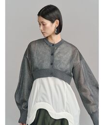 UN3D. | 2TONE SHEER KT CD / 2トーンシアーニットカーディガン(カーディガン/ボレロ)